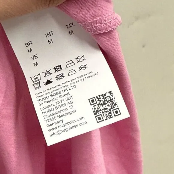 HUGO BOSS pink graphic logo tee